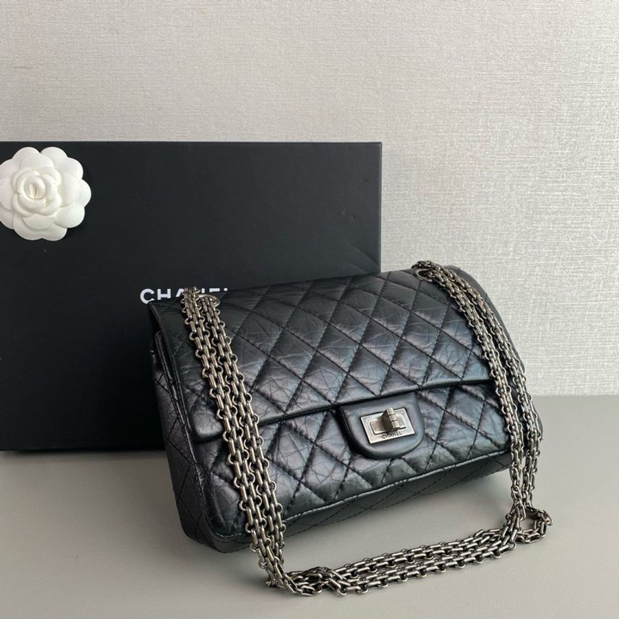 💎Chanel香奈兒|黑銀2.55復古牛皮小號|97新30開有卡-2