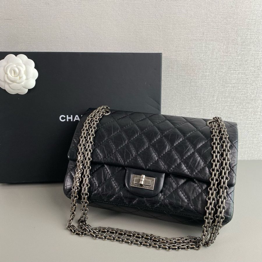 💎Chanel香奈兒|黑銀2.55復古牛皮小號|97新30開有卡-3