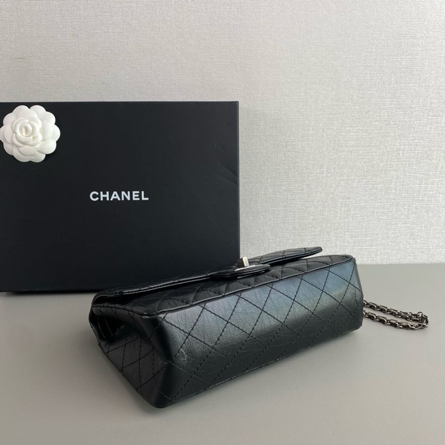 💎Chanel香奈兒|黑銀2.55復古牛皮小號|97新30開有卡-6
