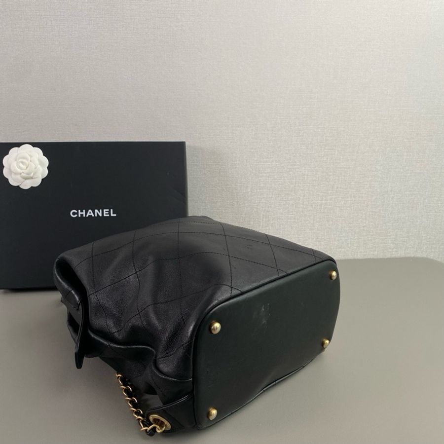💎Chanel香奈兒|黑金羊皮經典菱格雙肩包 蛙口雙肩|98新26開-6