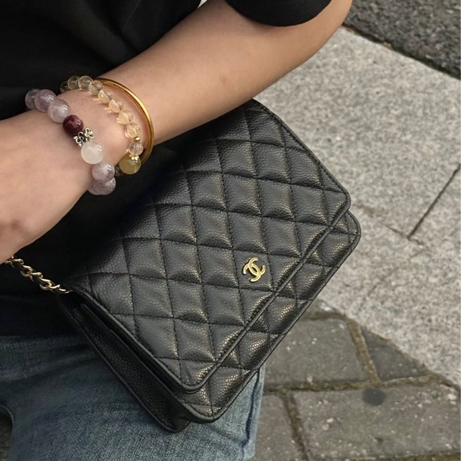 💎Chanel香奈兒|黑金荔枝皮woc鏈條包|98新芯片款-0