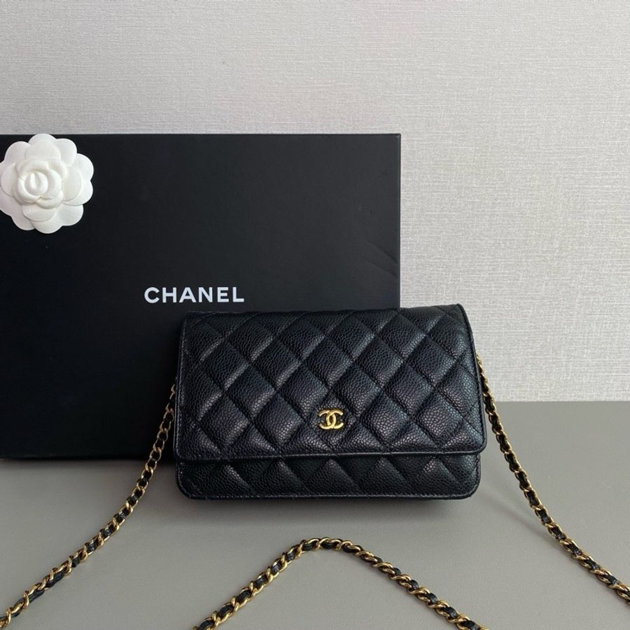 💎Chanel香奈兒|黑金荔枝皮woc鏈條包|98新芯片款-1
