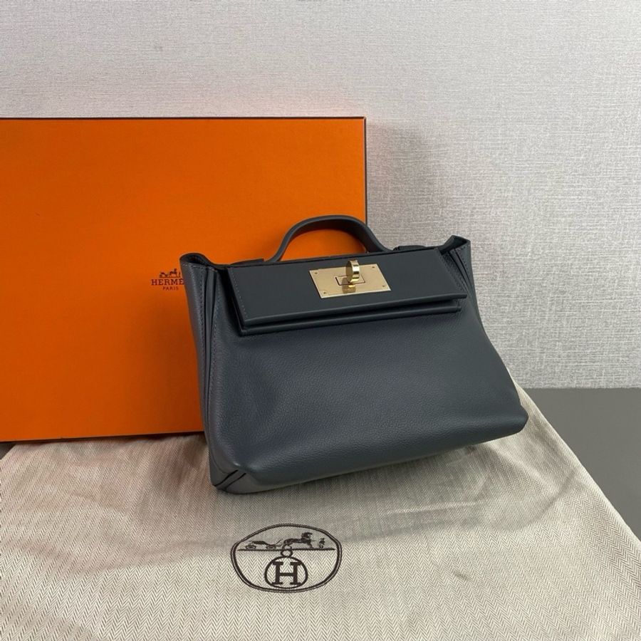 🐎Hermes愛馬仕|霧霾灰金扣2424mini|手提單肩斜挎包|99新 W刻-2