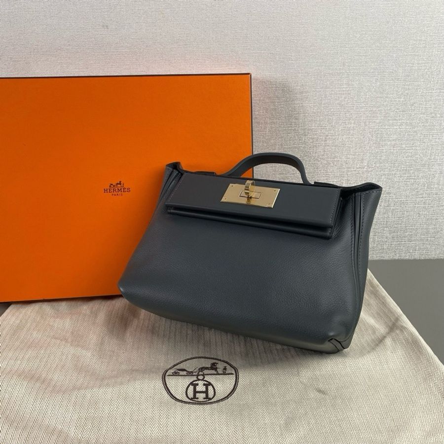 🐎Hermes愛馬仕|霧霾灰金扣2424mini|手提單肩斜挎包|99新 W刻-3