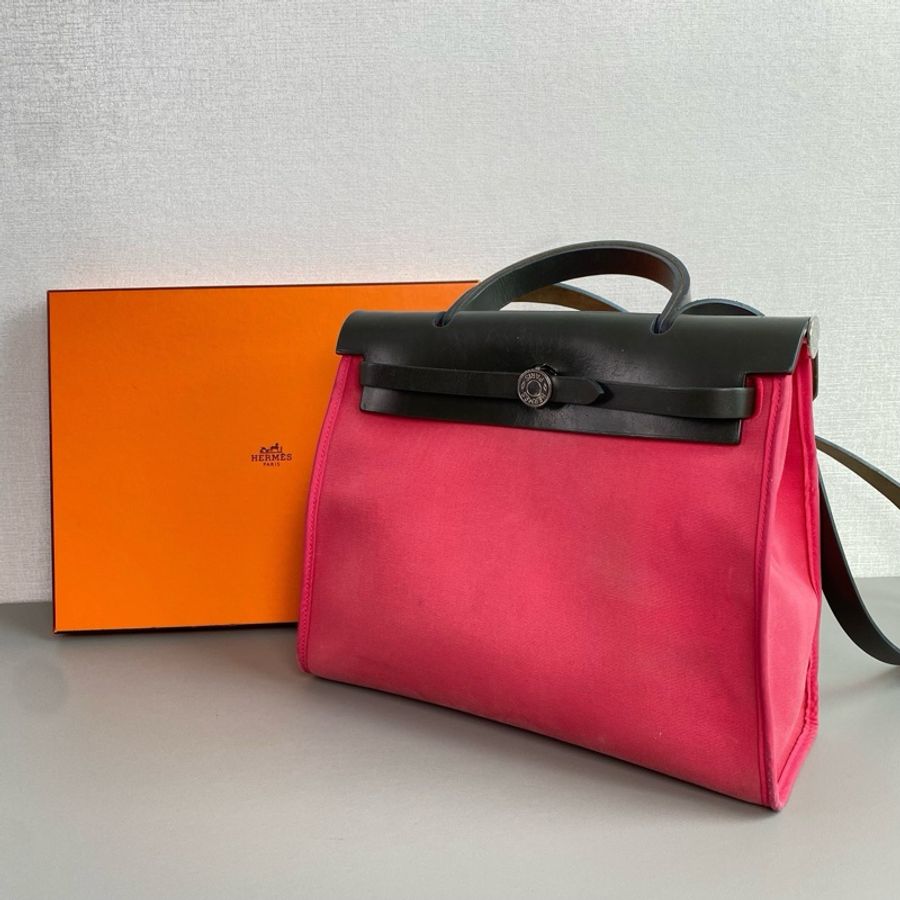 🐎Hermes愛馬仕|herbag31 銀扣帆布拼皮|98新|T刻-3