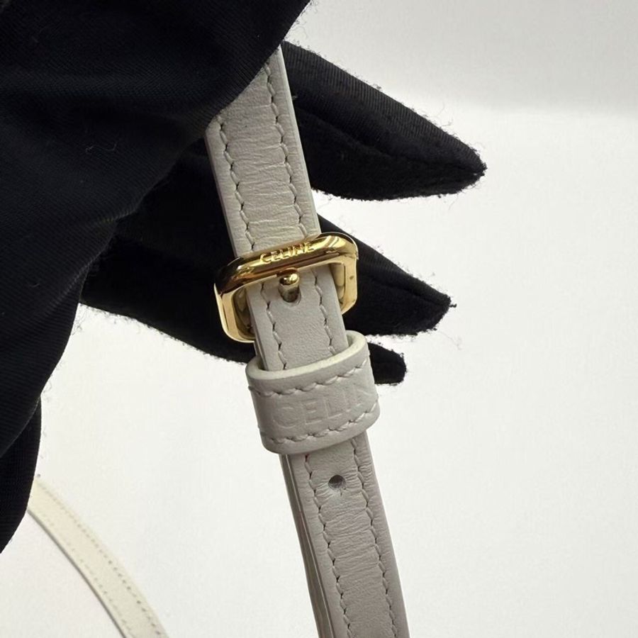 CELINE/賽琳 BesaceCuir Triomphe凱旋門系列馬鞍包Mini版 光面牛皮革郵差-7