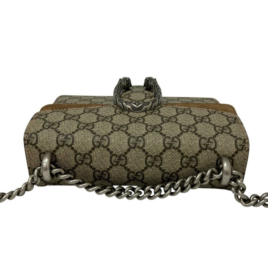 ☆ GUCCI 古馳 Beige, Brown Coated Canvas, Suede Leather Dionysus Chain Shoulder Bag 淺褐色, 啡色塗層帆布, 麂皮鏈條肩背包 421970-267012044-7