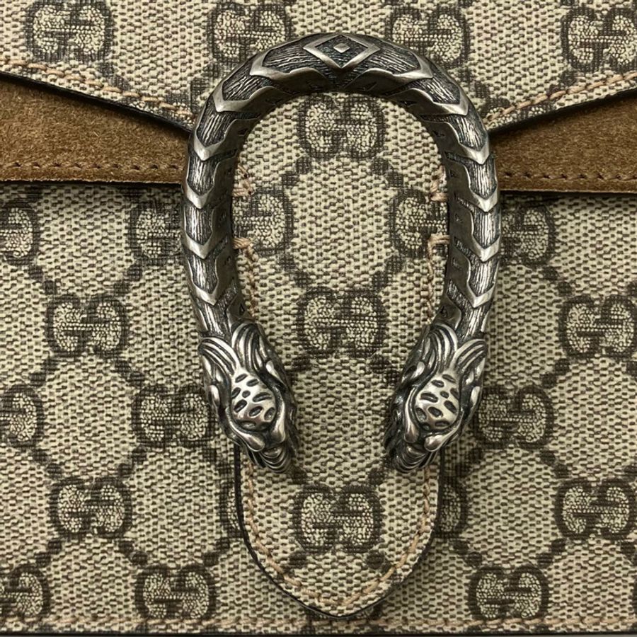 ☆ GUCCI 古馳 Beige, Brown Coated Canvas, Suede Leather Dionysus Chain Shoulder Bag 淺褐色, 啡色塗層帆布, 麂皮鏈條肩背包 421970-267012044-16