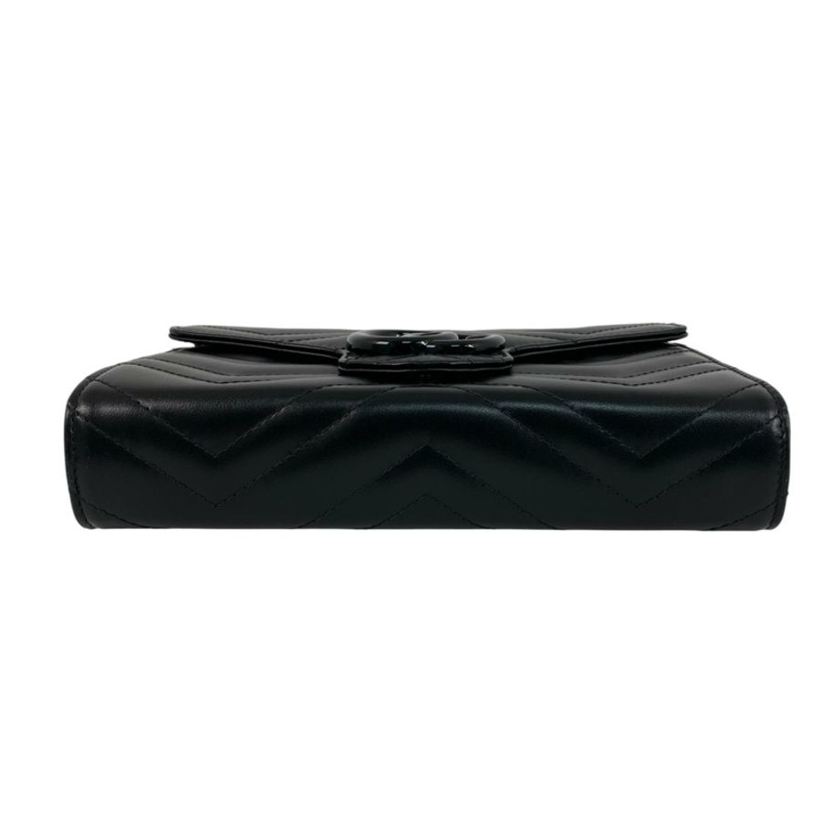 ☆ GUCCI 古馳 Black Calfskin Marmont Chain Crossbody Bag 黑色小牛皮鏈條斜揹袋 474575-267012141-8