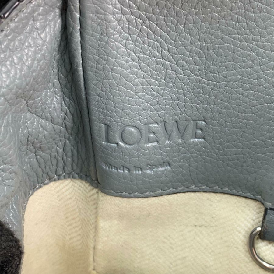 ☆ LOEWE 羅意威 Gray Calfskin Hammock 2 way bag 灰色小牛皮兩用袋-267011990-17