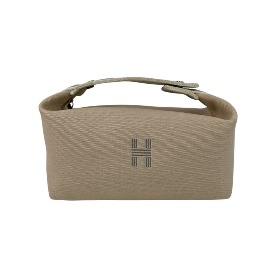 ☆ HERMES 愛馬仕 Beige Canvas Bride A Brac PM Handbag 淺褐色帆布手挽袋-267012124-0