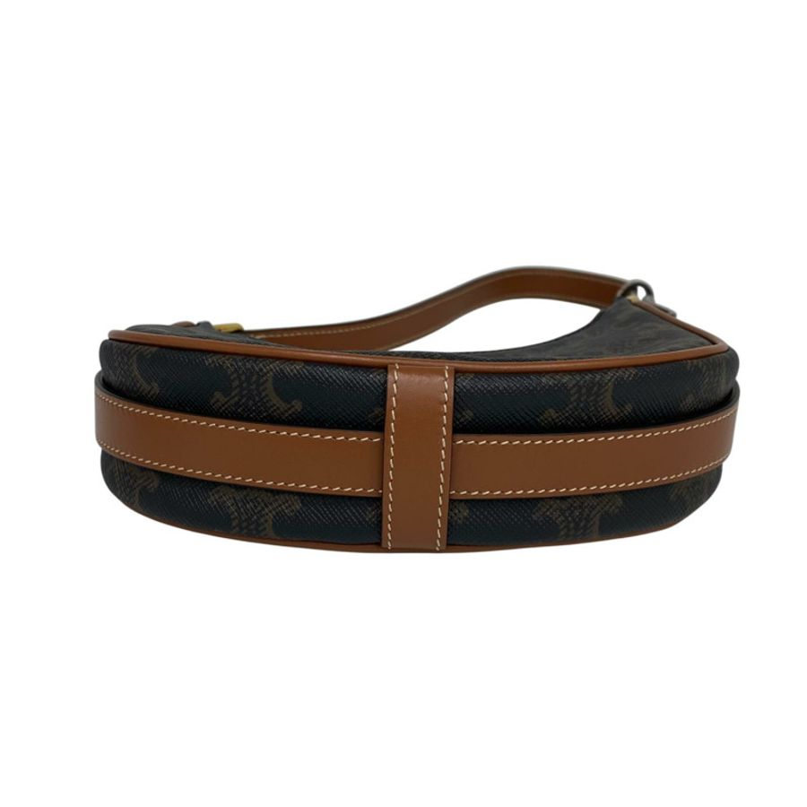 ☆ CELINE 思琳 Black Brown Coated Canvas Ava Triomphe Shoulder Bag 黑色啡色塗層帆布肩背包-267012412-4