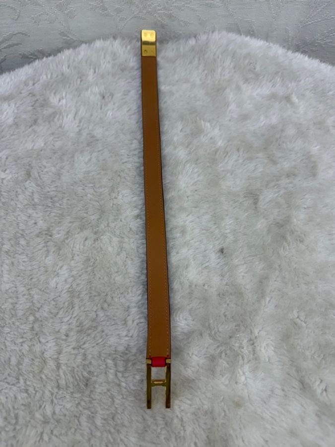 HERMES EpsomE#Drag Double Tour Bracelet金扣手鐲Rose Jaipur蜜桃粉色-3