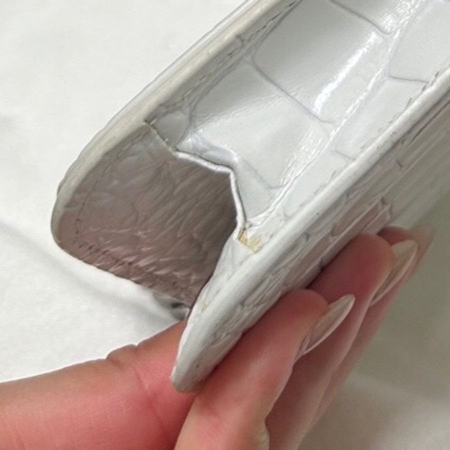 Balenciaga巴黎世家 Bbag 白色鰐魚紋鏈條包 wocp-5