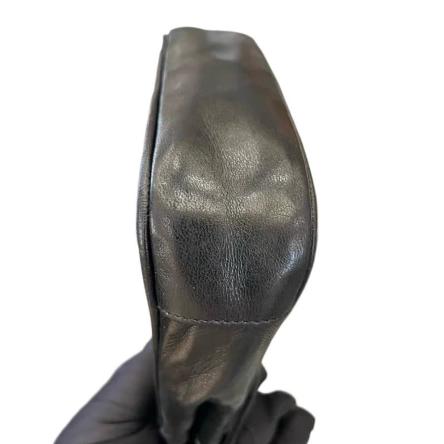 CHANEL黑金菱格紋雙C扣鏈條包-11