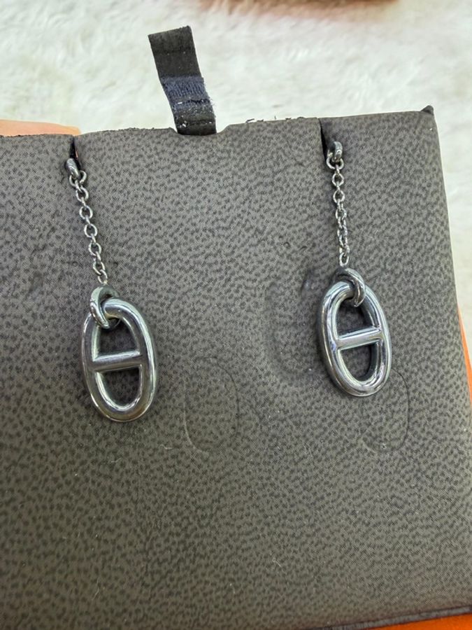 Hermès Farandole silver earrings-5