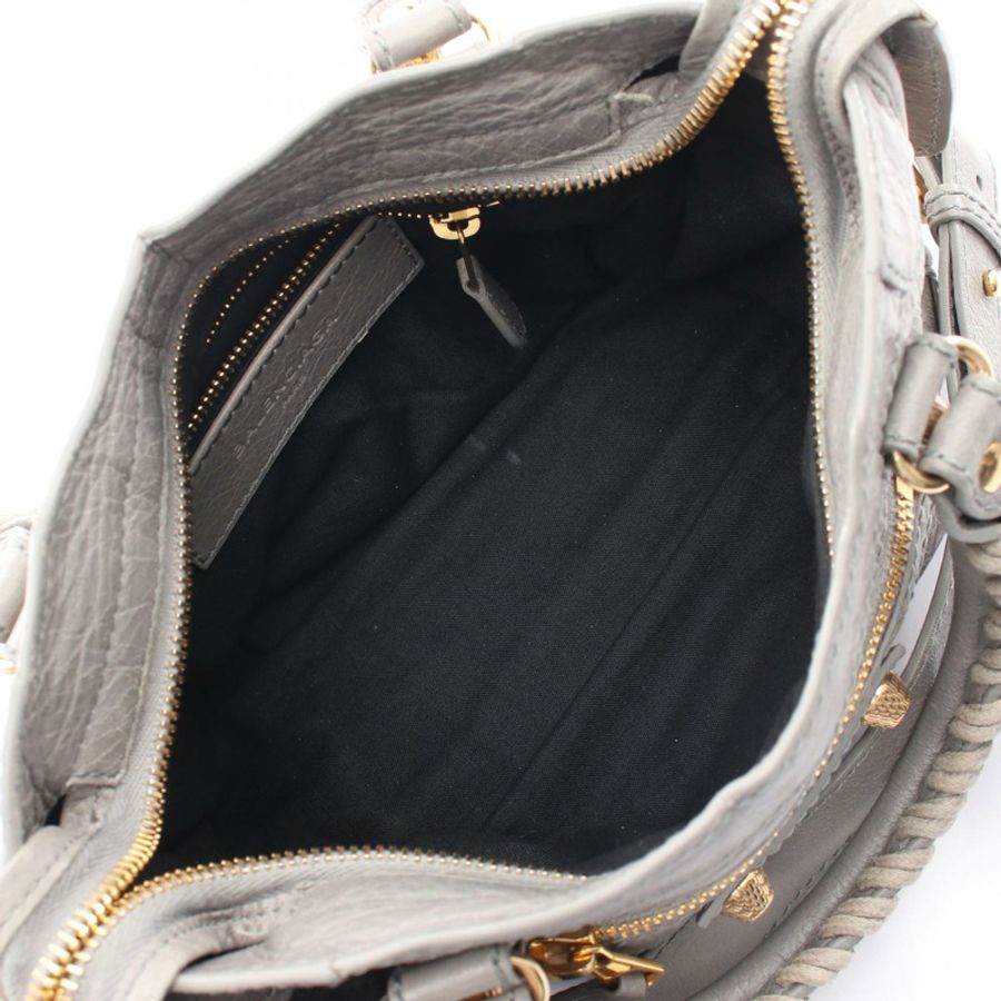 BALENCIAGA Giant Mini City 單肩斜背包 309544 皮革 灰色 二手-2