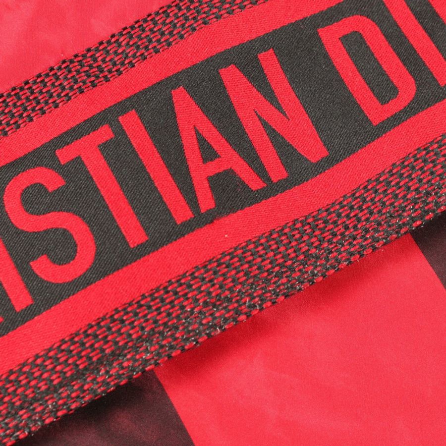 Christian Dior 格紋尼龍連帽夾克,聚酯纖維混紡,紅黑配色,XS碼,二手女款-7