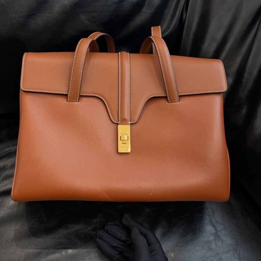 賽琳Celine Soft16中號棕色 焦糖色尺寸32×24×15-1