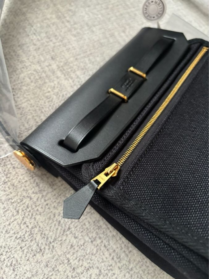 🧡 Hermès Mini Herbag|黑色 × 金扣|2026年5月購入-7