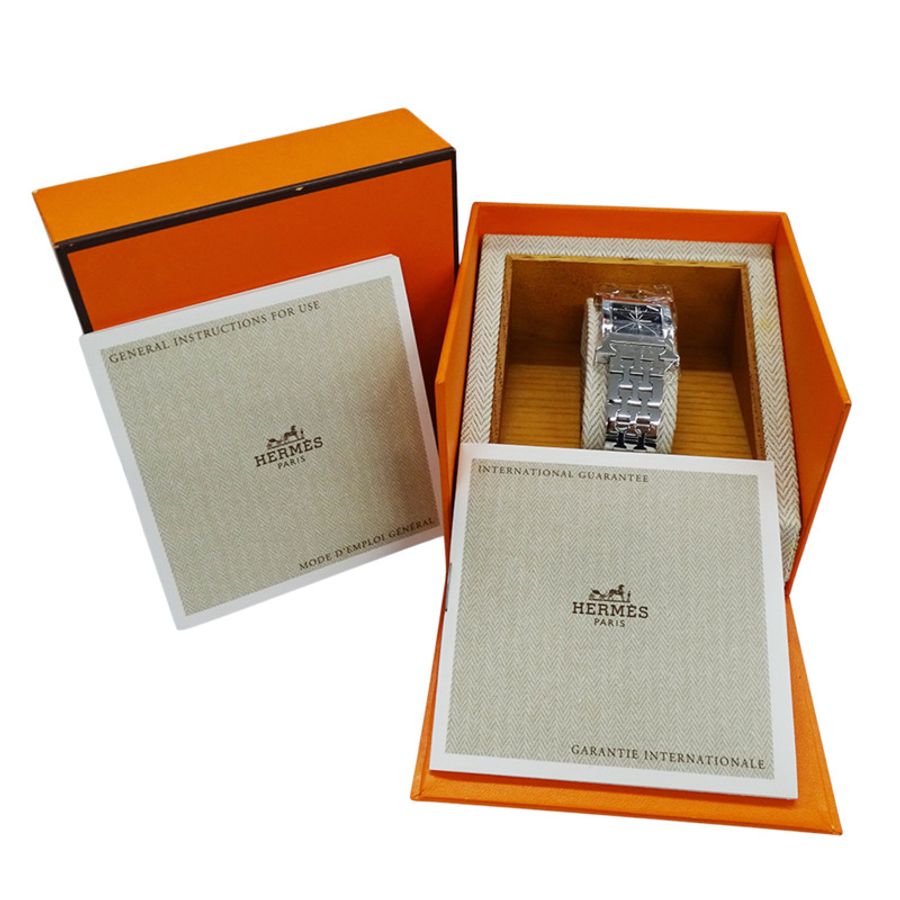 愛馬仕 (Hermes) 女士腕錶品牌 H-Watch 石英 QZ 不鏽鋼 SS HH1.210 銀色黑色 OH-7
