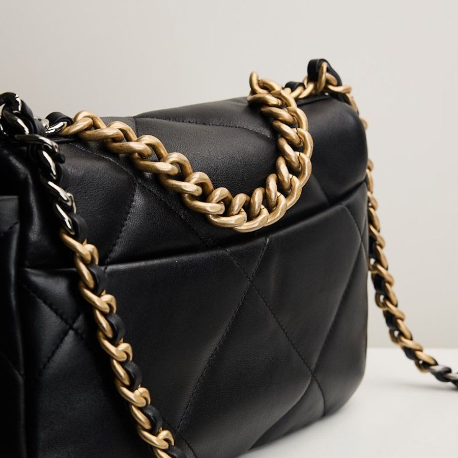 二手Chanel 19bag 小號黑金-12