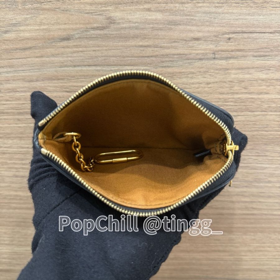 Celine 咖PVC Triomphe Canvas金釦鑰匙零錢包10C662BTA.38NO-2