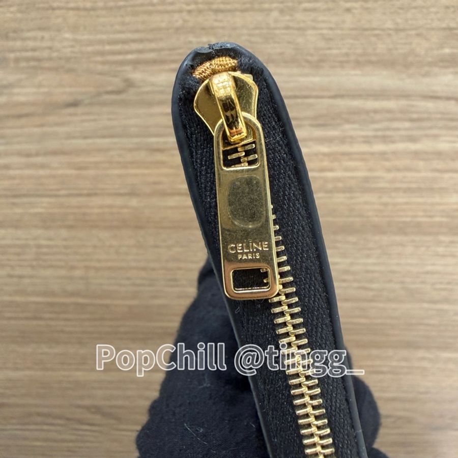 Celine 咖PVC Triomphe Canvas金釦鑰匙零錢包10C662BTA.38NO-7