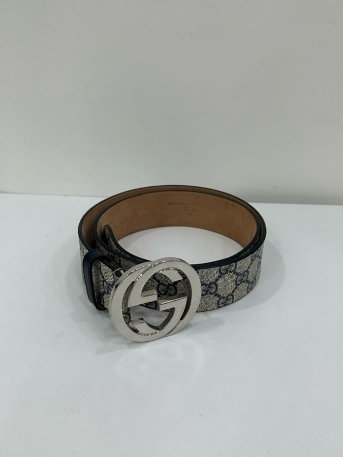 Gucci 腰帶 雙G老花款 長度90cm,金屬扣-1