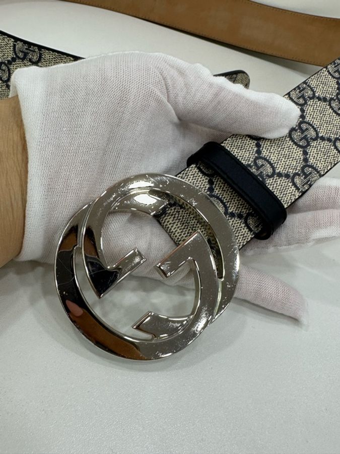 Gucci 腰帶 雙G老花款 長度90cm,金屬扣-3