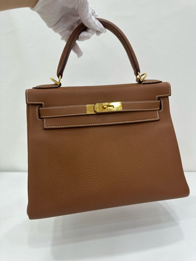 Hermes 愛馬仕 Kelly28金棕金扣 togo皮 A刻-6