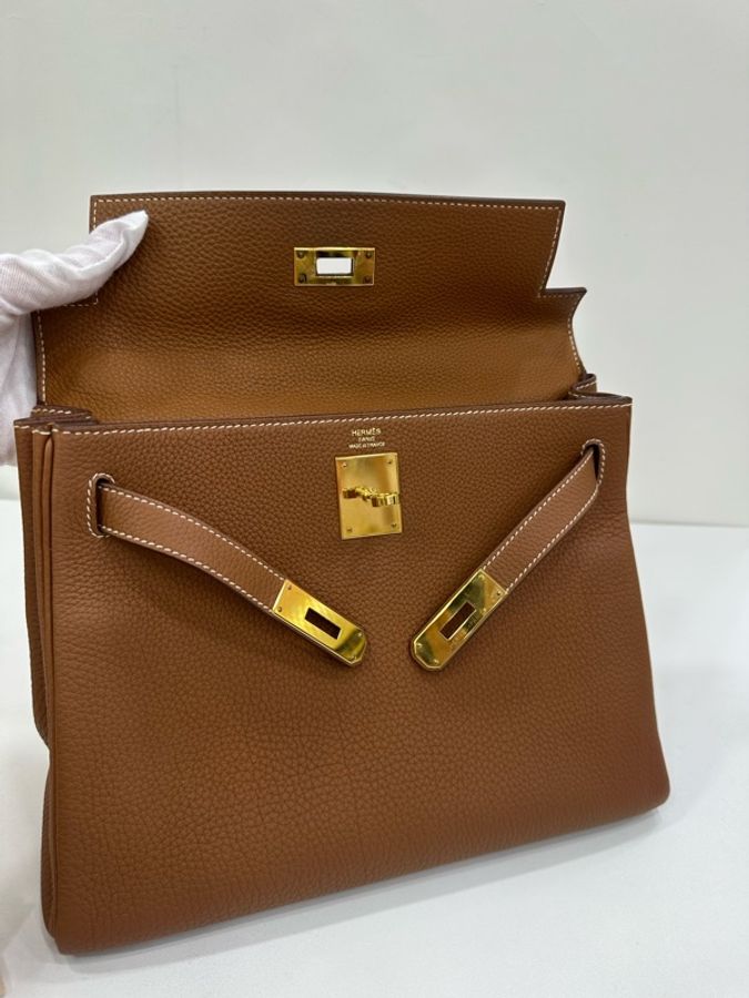 Hermes 愛馬仕 Kelly28金棕金扣 togo皮 A刻-7
