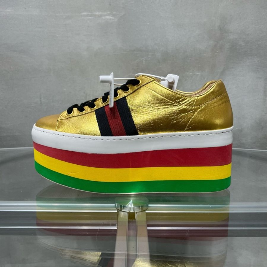 Gucci/古馳 彩虹 松糕鞋 尺碼/36碼 /97新-3