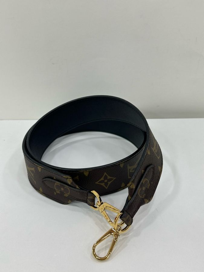 LV老花寬肩帶,經典黑配老花的 寬4cm,長95cm 閒置-1