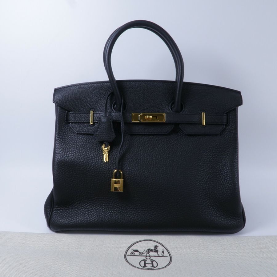 HERMES Togo皮革Birkin 35手挽袋Noir-10