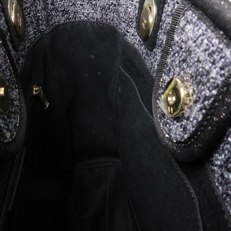 CHANEL 帆布Deaville Tote Bag鏈帶肩背袋-17