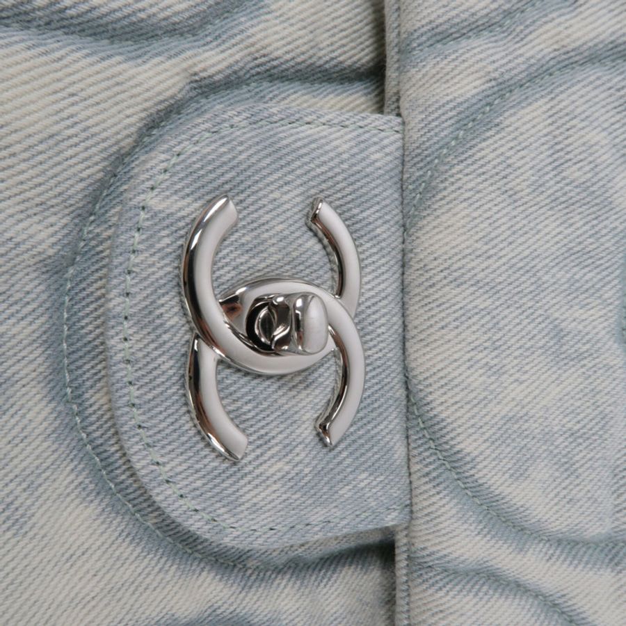 CHANEL 牛仔布Chain Shoulder鏈帶肩背袋-5