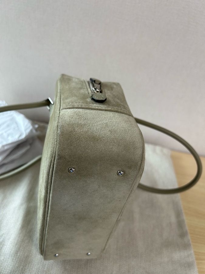 愛馬仕 HERMES MINI PLUME 麂皮拚swift 淡棕色 A刻-5