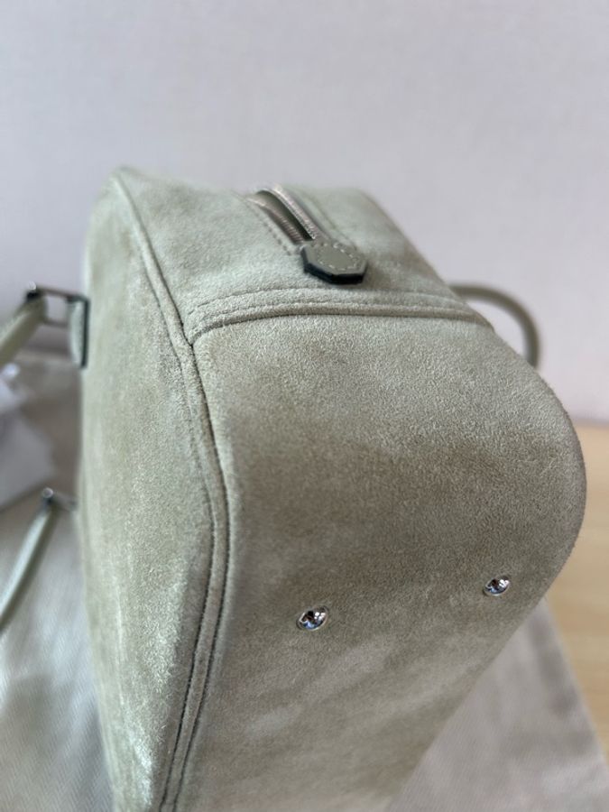 愛馬仕 HERMES MINI PLUME 麂皮拚swift 淡棕色 A刻-6