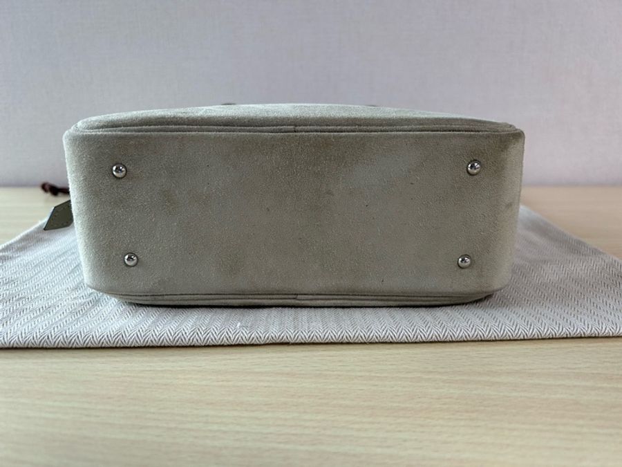 愛馬仕 HERMES MINI PLUME 麂皮拚swift 淡棕色 A刻-12