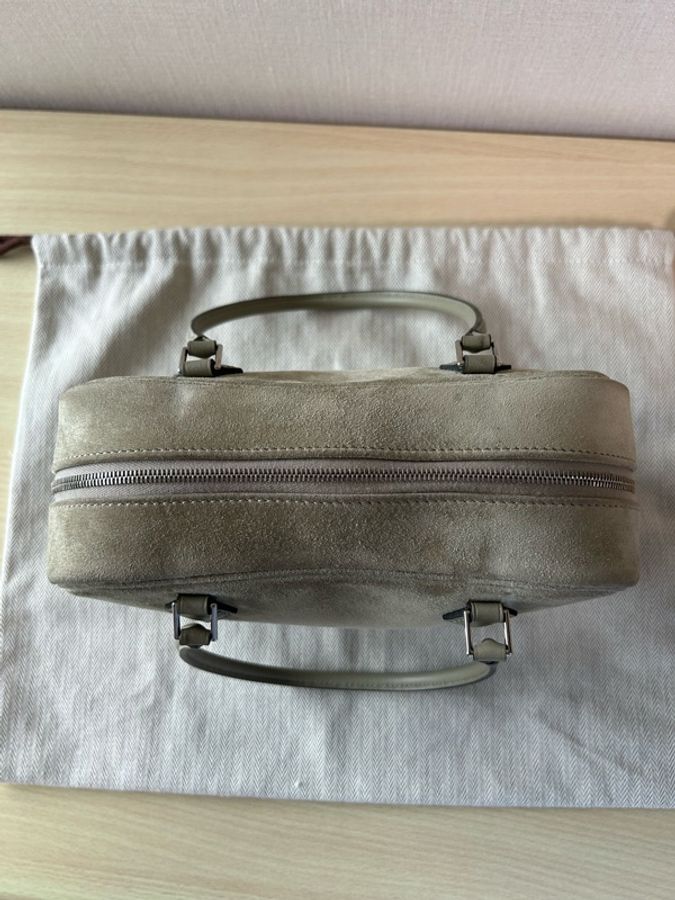 愛馬仕 HERMES MINI PLUME 麂皮拚swift 淡棕色 A刻-15