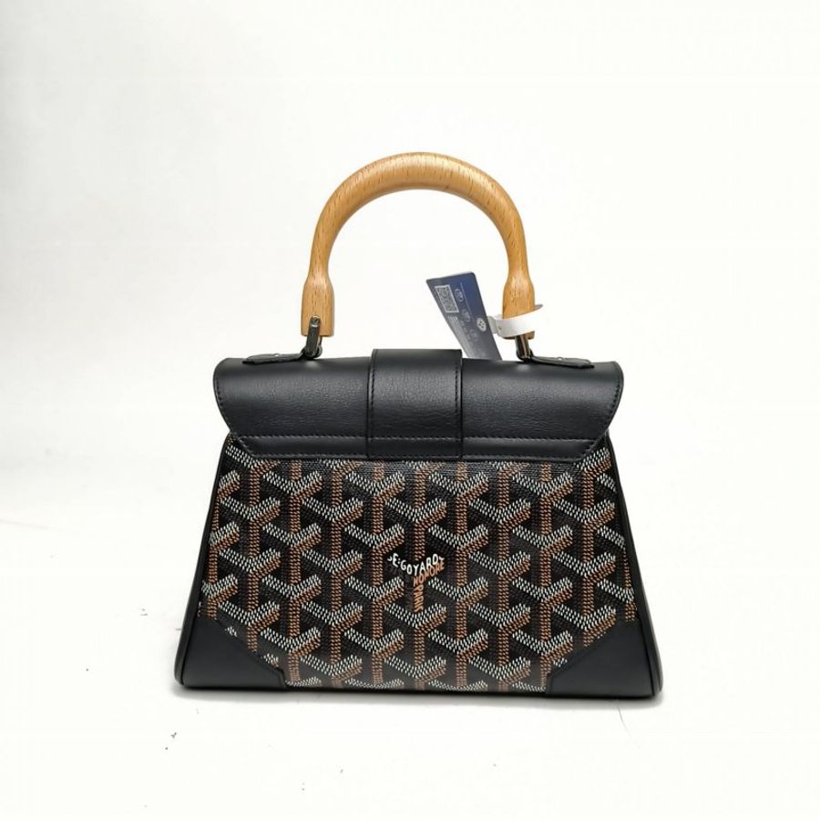 GOYARD SAIGON西貢Mini黑色牛皮/PVC肩背包-2