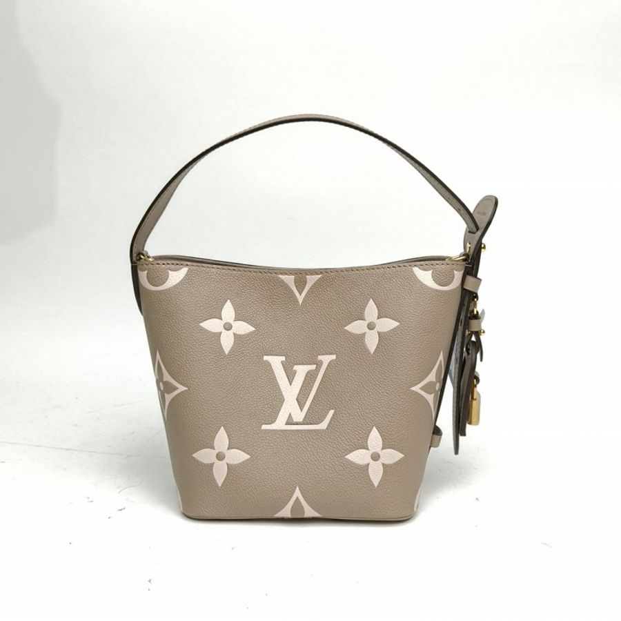 LOUIS VUITTON ALLINBB老花壓紋大象灰牛皮金扣晶片肩背包-2