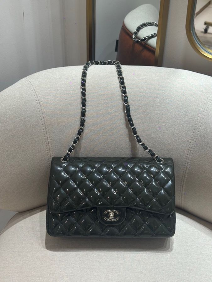 95新CHANEL墨綠色CF jumbo-0