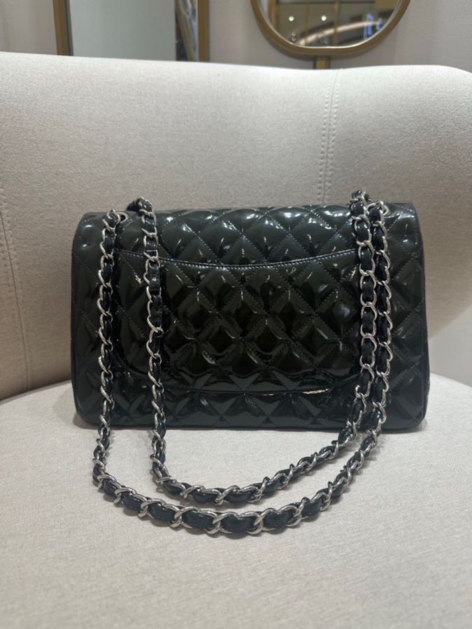 95新CHANEL墨綠色CF jumbo-2