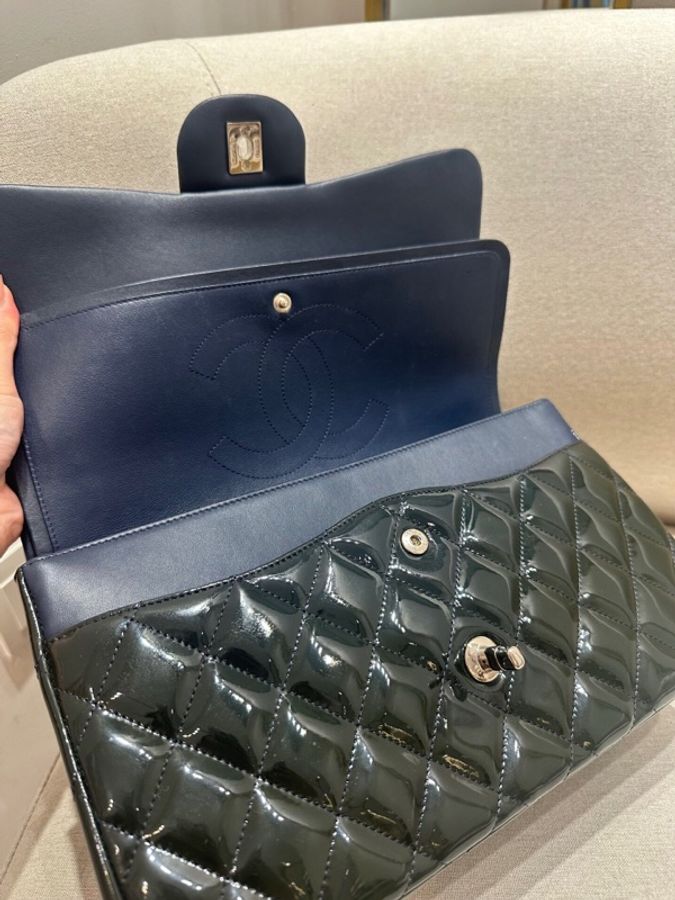 95新CHANEL墨綠色CF jumbo-12