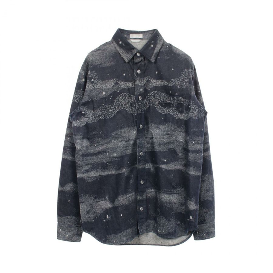DIOR × PETER DOIG 襯衫 043D584F5338 純棉 海軍藍 #37 二手 男款-0