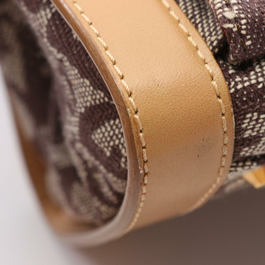 Christian Dior Trotter 手提包,帆布皮革,米棕色,二手女款-4