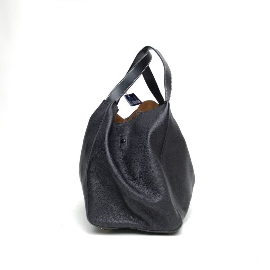 LOEWE 黑色牛皮葉子扣單肩托特包肩背包-3
