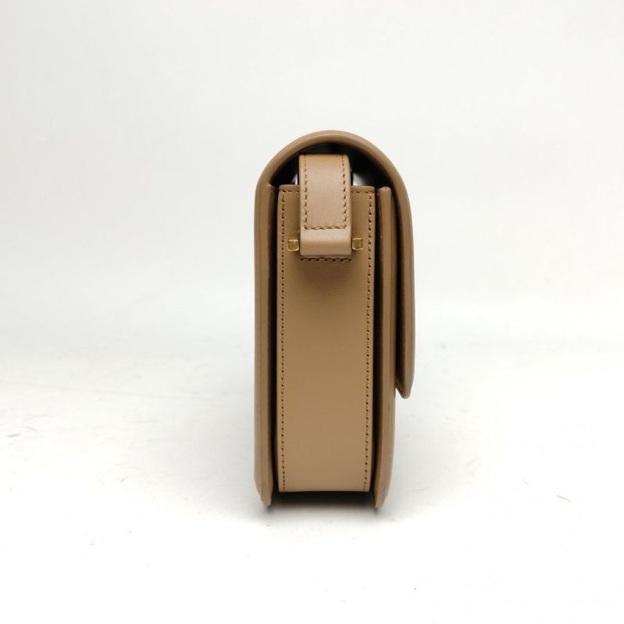 SAINT LAURENT SolferinoBox中號奶茶色牛皮金扣肩背包-3